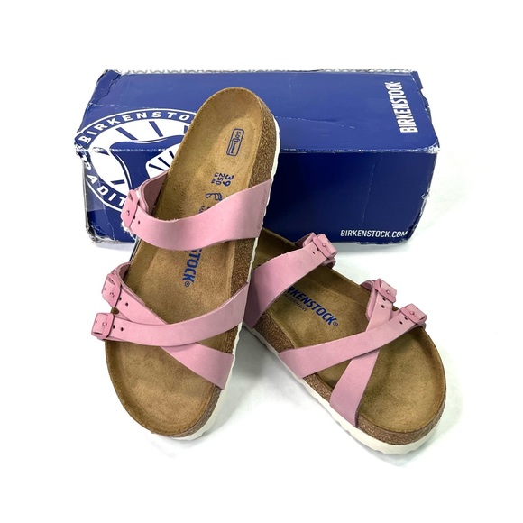 Birkenstock Shoes - **SOLD** Birkenstock Franca Leather Orchid Soft Footbed Sandals Ladies 8 Men 6